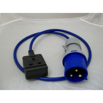 Generator 32 Amp Plug To 13 Amp 1 Gang Socket 2.5mm cable 1m Length