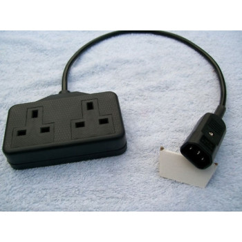 Power cable - IEC C14 plug - 13A twin socket - 1m 